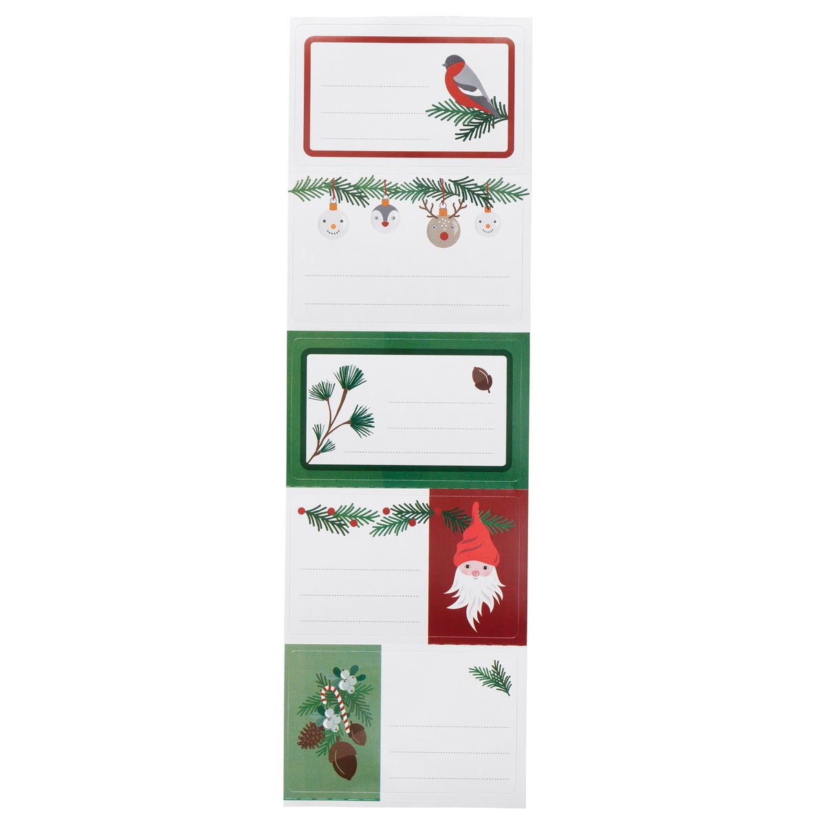 Juletiketter 100 Rød/Grønn