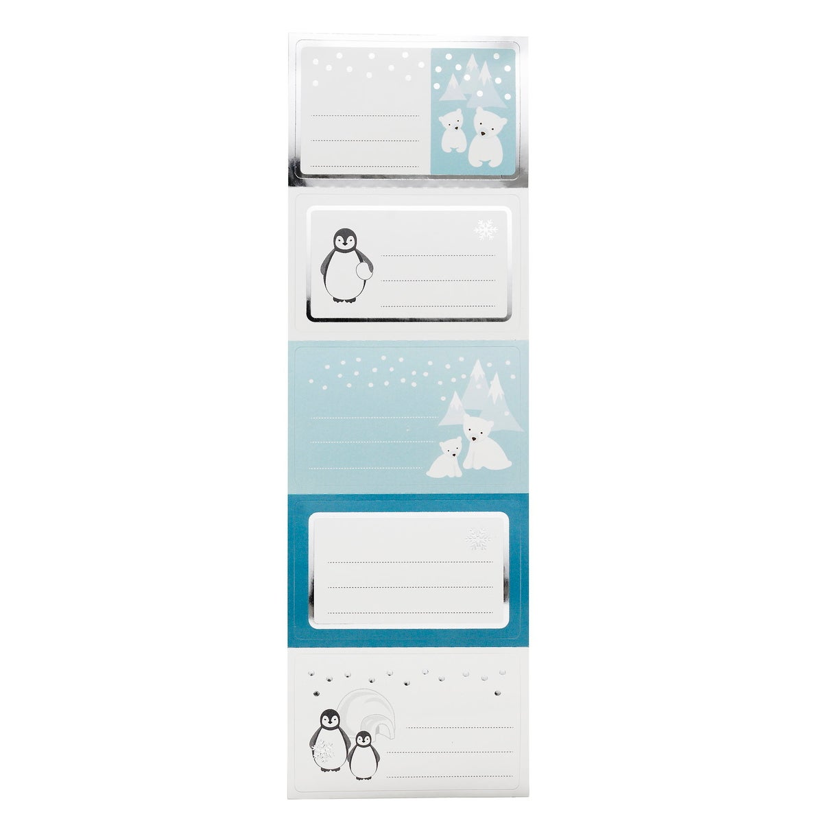 Juletiketter 100 Isblå Foil