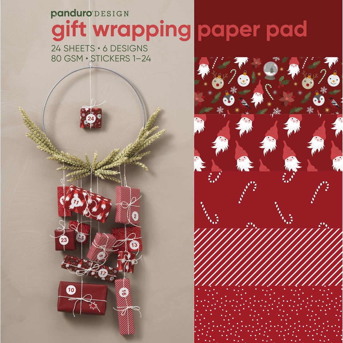 24 Gavepapir 30x30cm God Jul