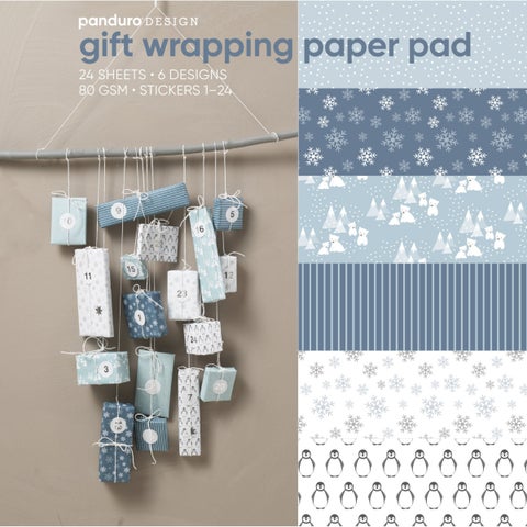 24 Gavepapir 30x30cm Pingvin