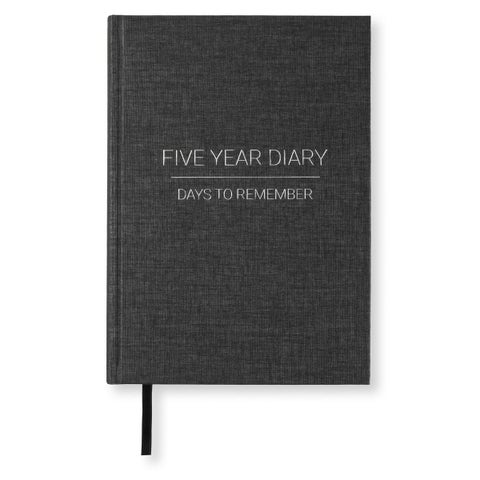 Dagbok Five Year Diary A5 Transparent black