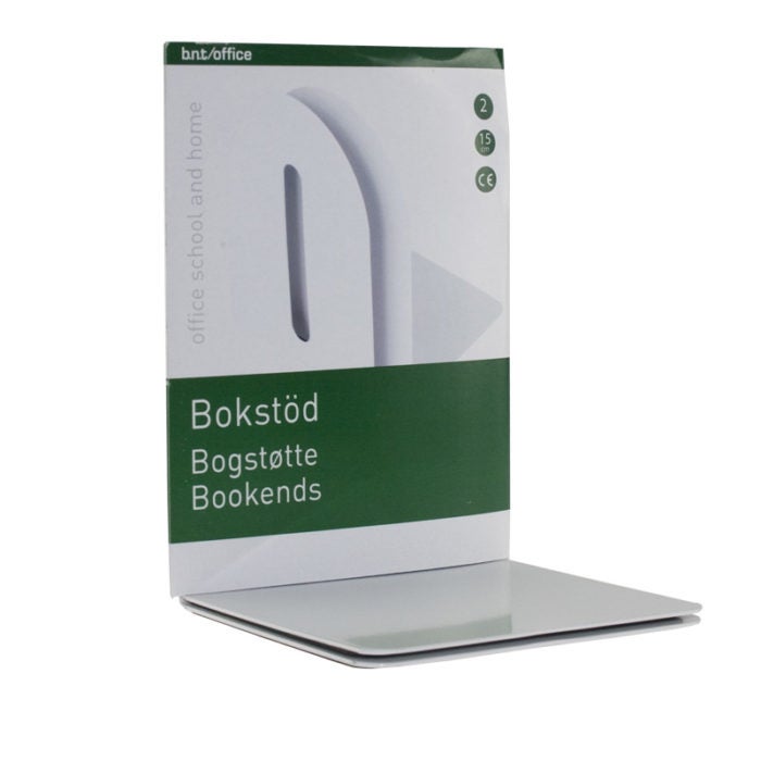 Bokstøtte Metall Hvit 2-Pakk