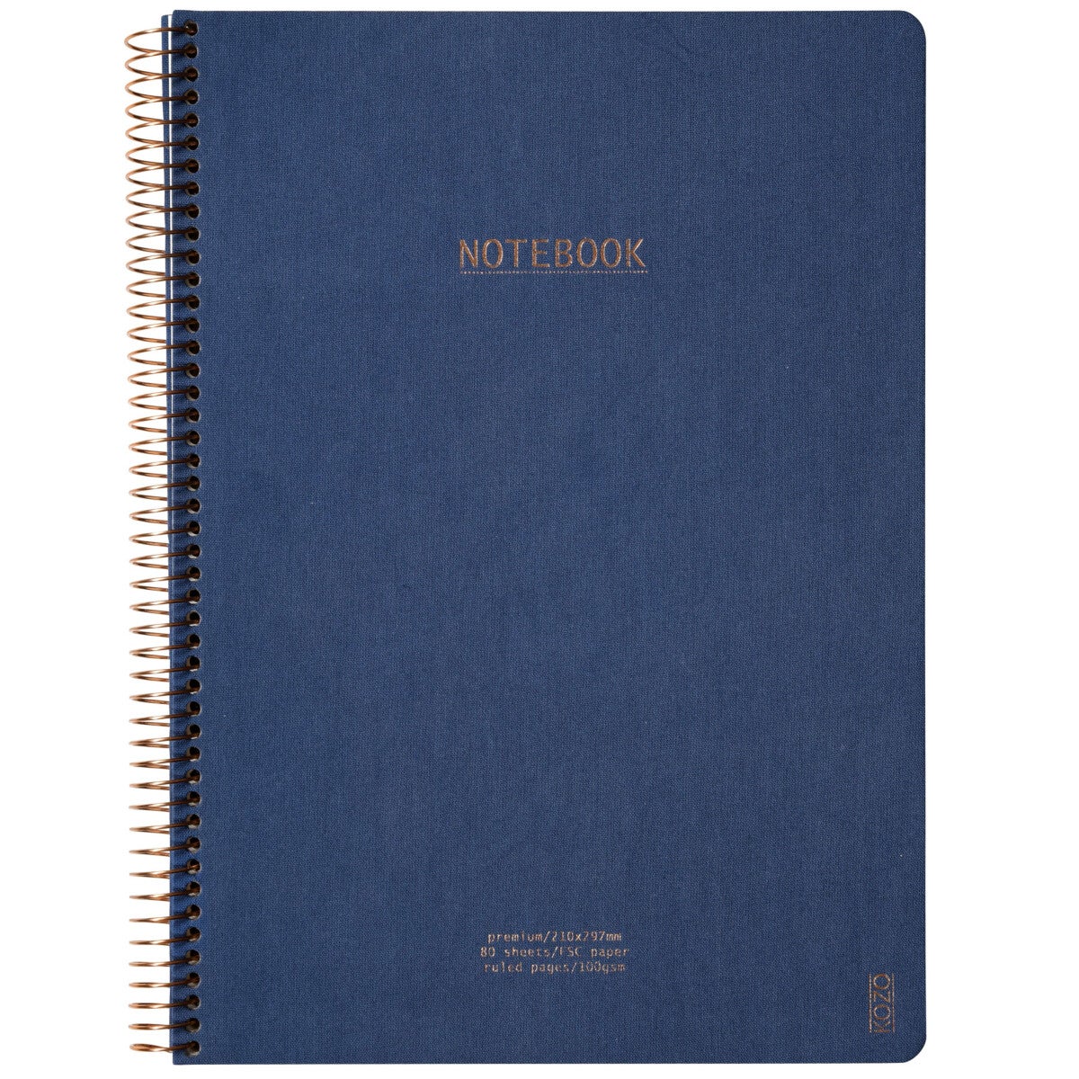 Notatbok m/spiral Kozo Premium A4 Navy