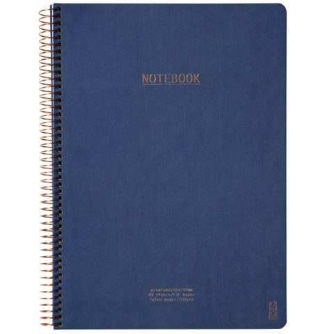 Notatbok m/spiral Kozo Premium A4 Navy