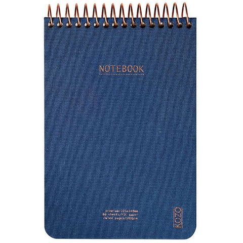 Notatbok m/spiral Kozo Premium A6 Navy 100g