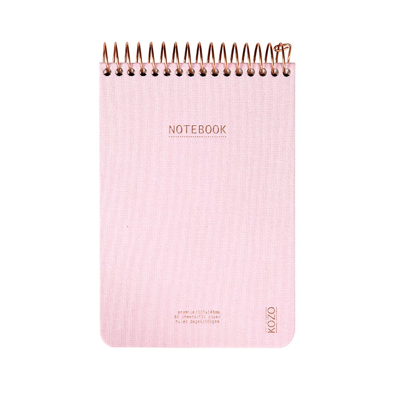 Bilde av Notatbok M/spiral Kozo Premium A6 Dusty Pink 100g