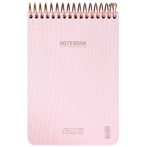 Notatbok m/spiral Kozo Premium A6 Dusty Pink 100g