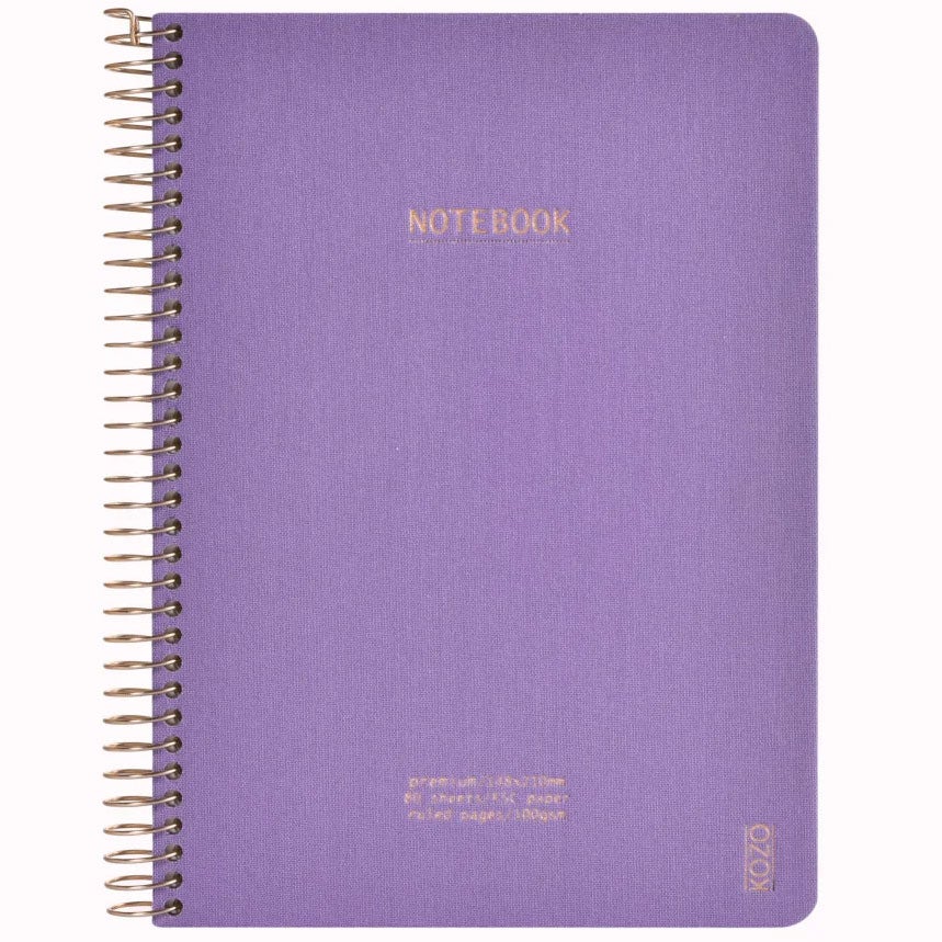 Notatbok m/spiral Kozo Premium A5 Periwinkl 100g