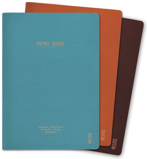 Notatbok Kozo Coffee A5 Bric Steel Blue (3Pk)