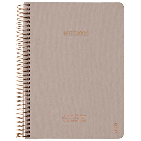 Notatbok m/spiral Kozo premium A5 Sand