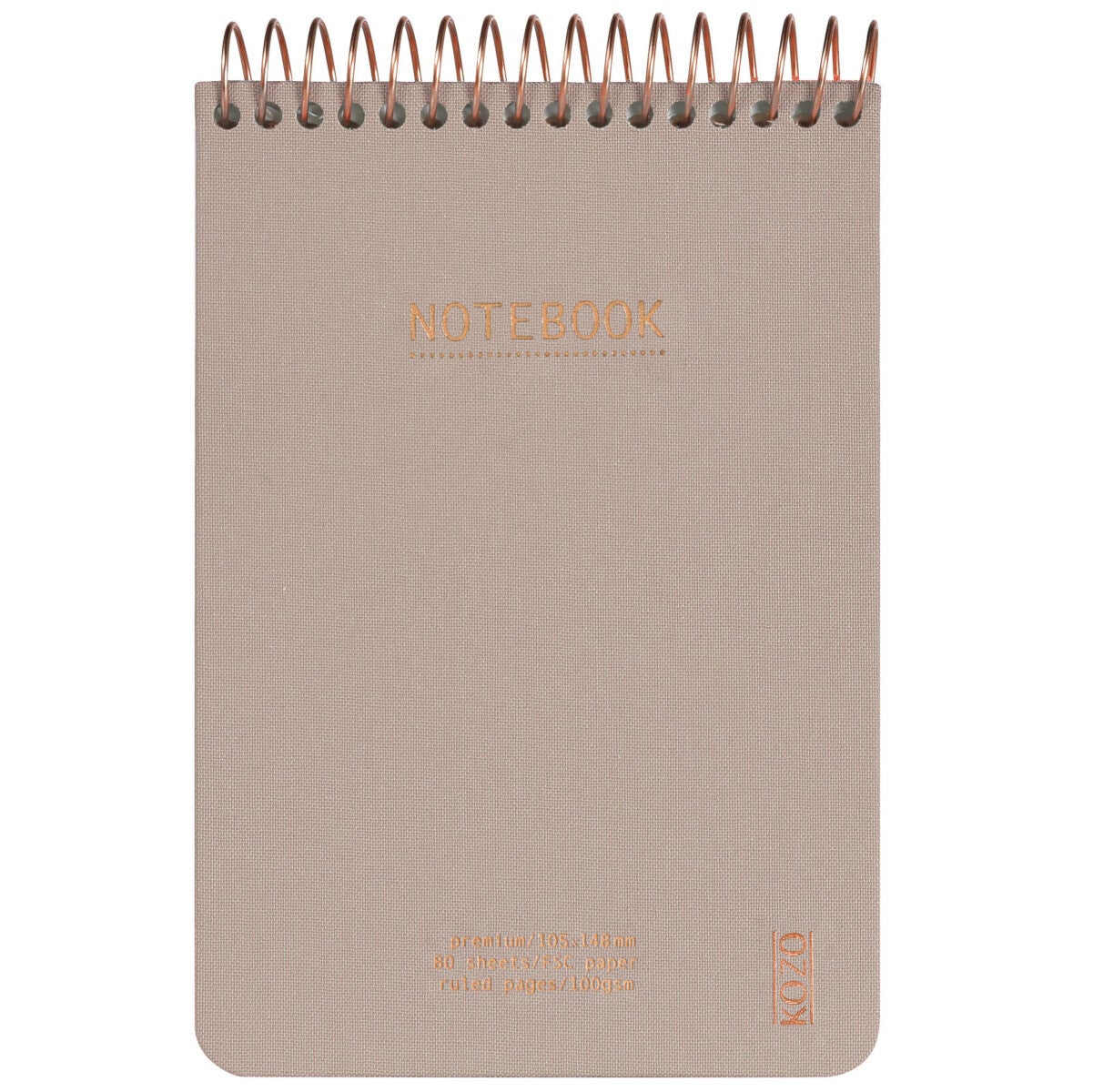 Notatbok m/spiral Kozo premium A6 Sand