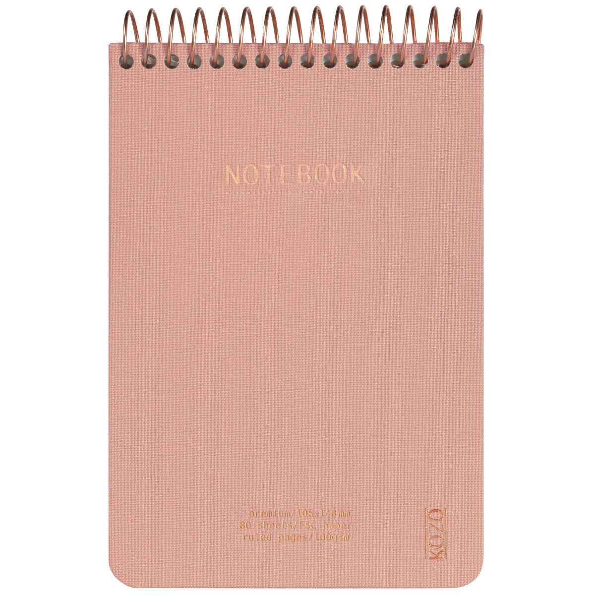 Notatbok m/spiral Kozo premium A6 Muted Blush