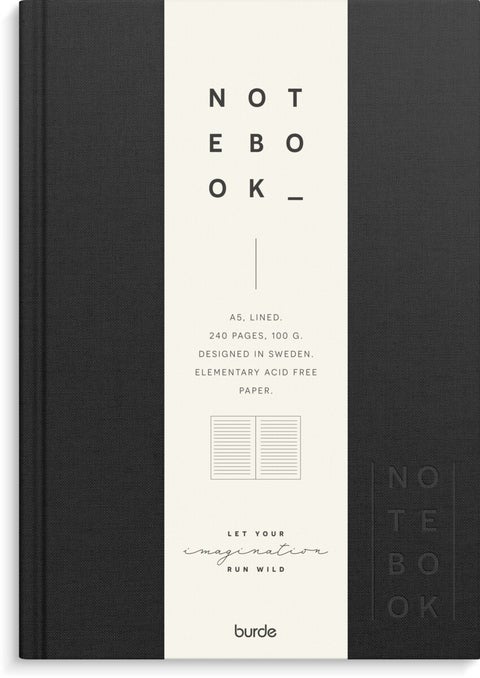Skrivebok Burde A5 Linjer Sort