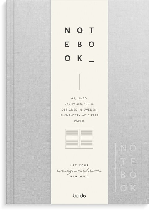 Skrivebok Burde A5 Linjer Lys grå