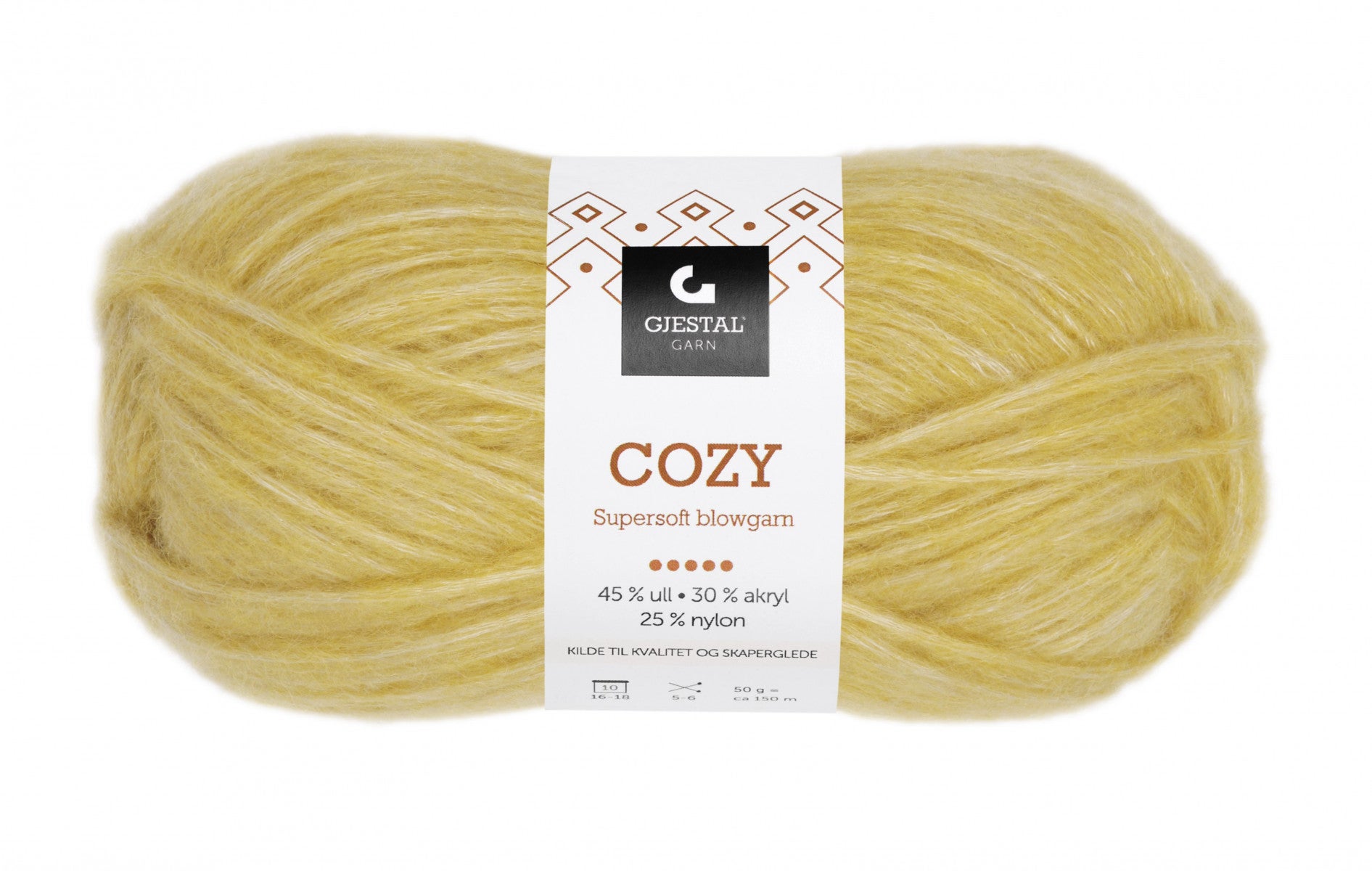Garn Gjestal Cozy 50g Gul