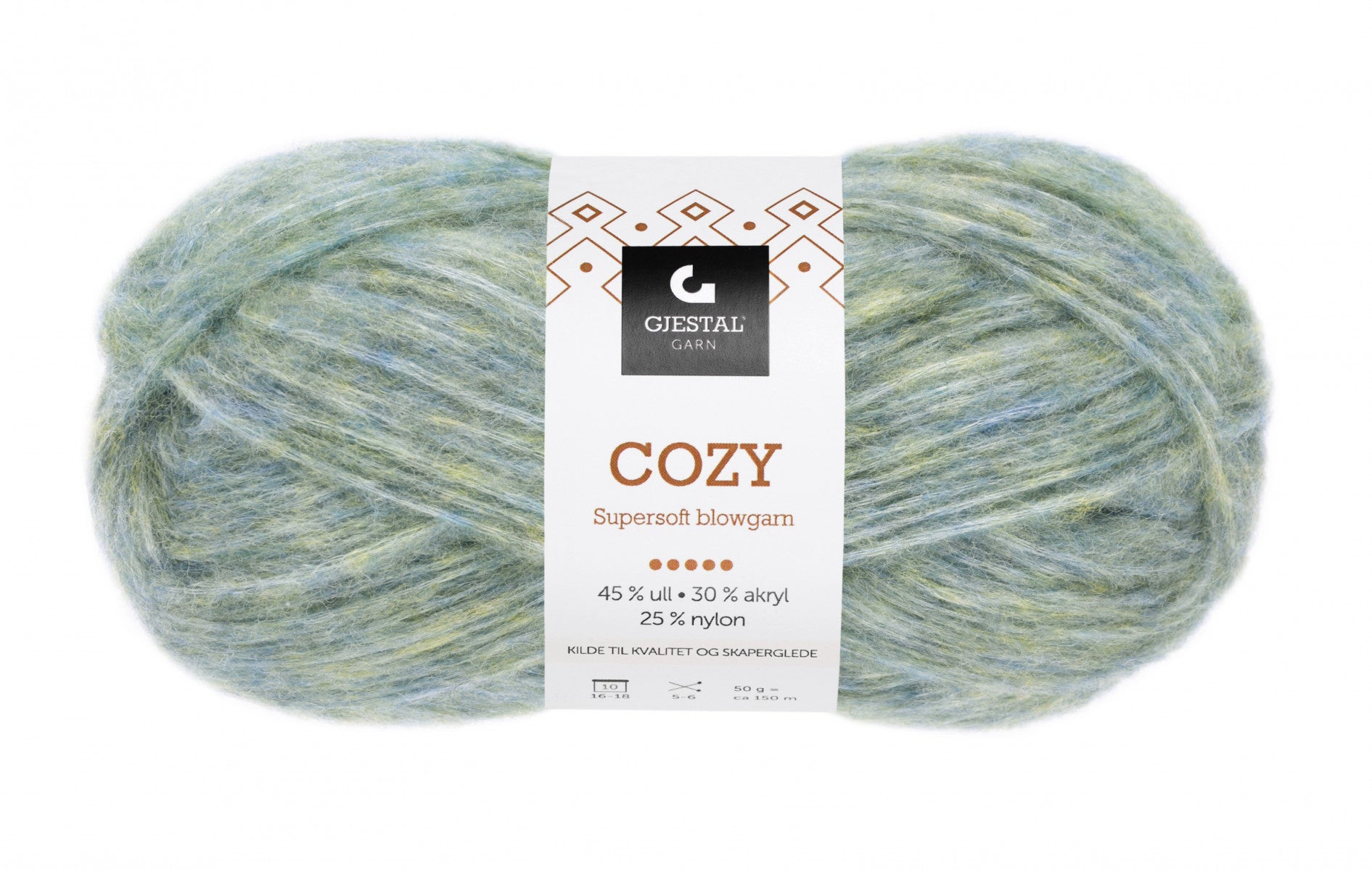 Garn Gjestal Cozy 50g Dusgrønn melert