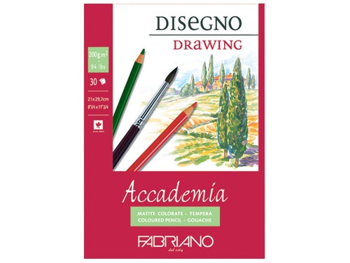 Fabriano Accademia Drawing 200G A4 - 30 ark - Tre-og syrefritt papir av beste kvalitet