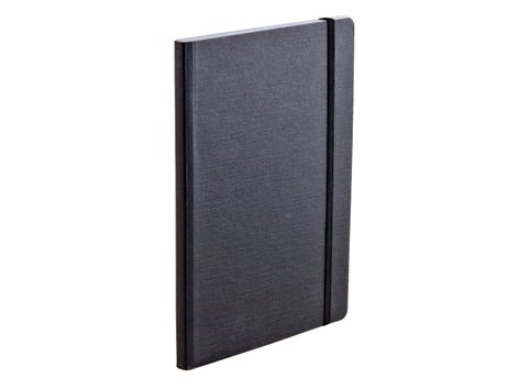 EcoQua Notebook m/strikk Sort A5 prikker