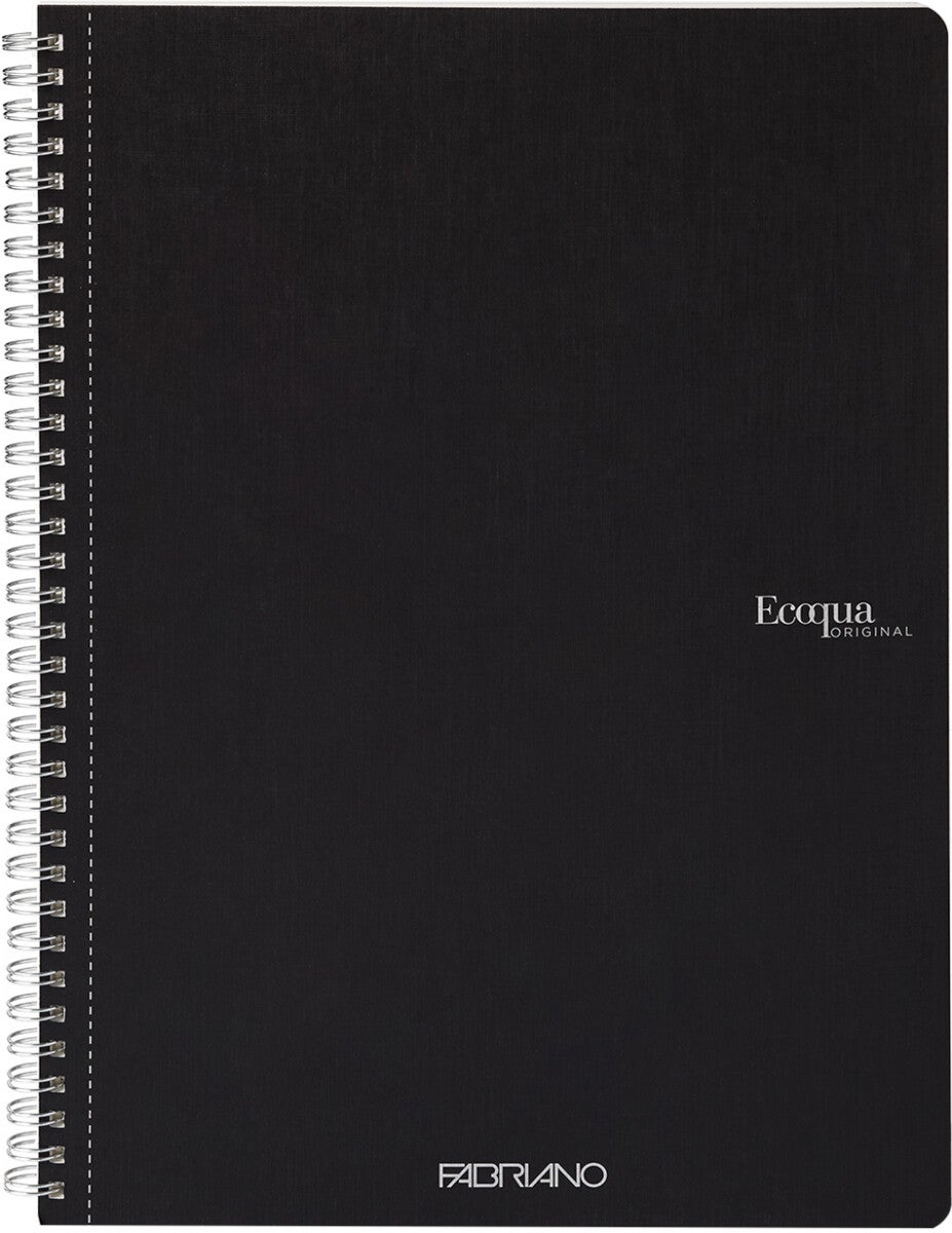 Notatbok EcoQua Original Spiral A4 Ruter 5mm Sort - Stiftet