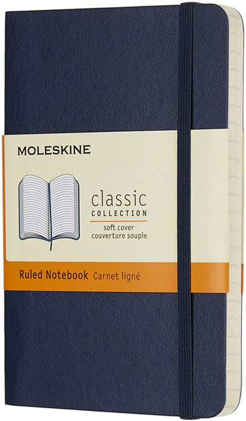 Moleskine Notatbok Linjert Safir Myk Pocket
