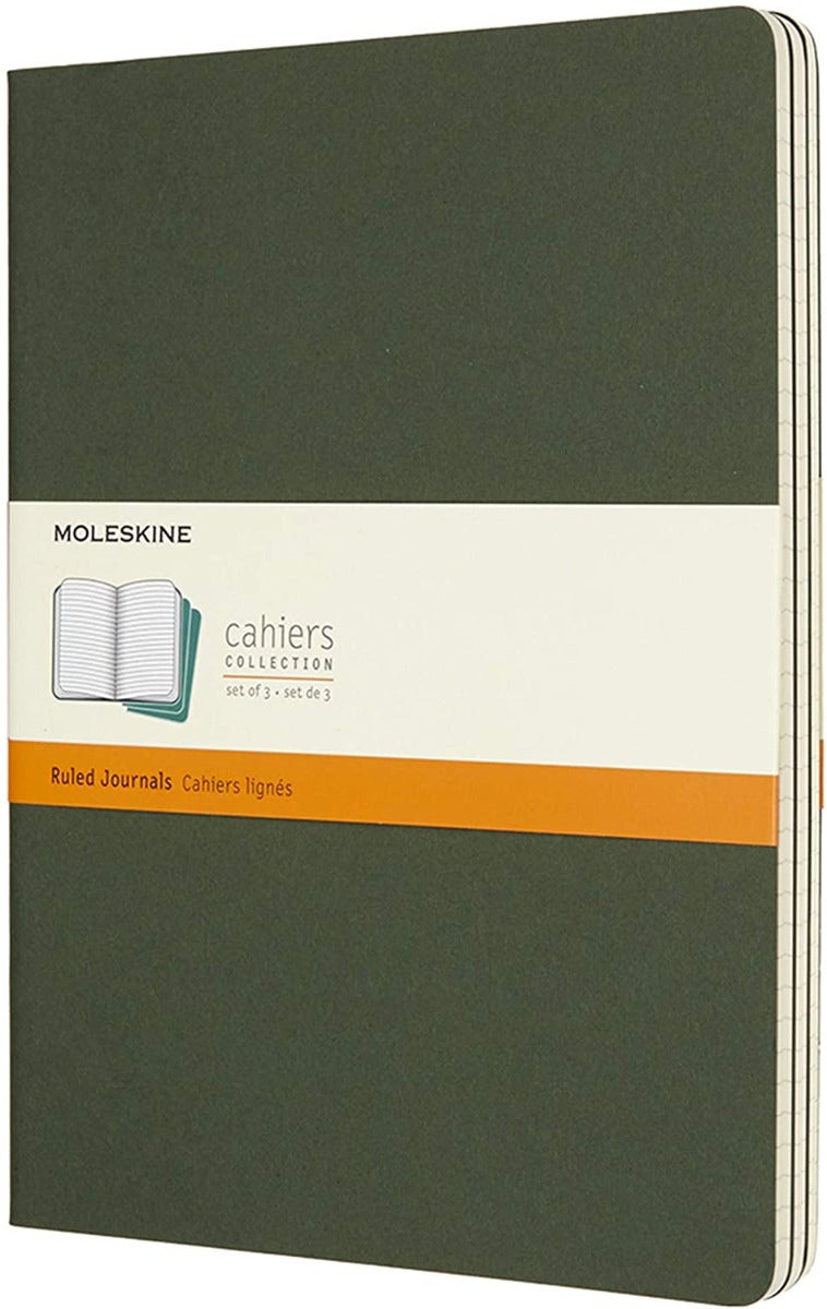 Moleskine Myrtle Green Extra Large Ruled Cahier Journal (set Of 3)