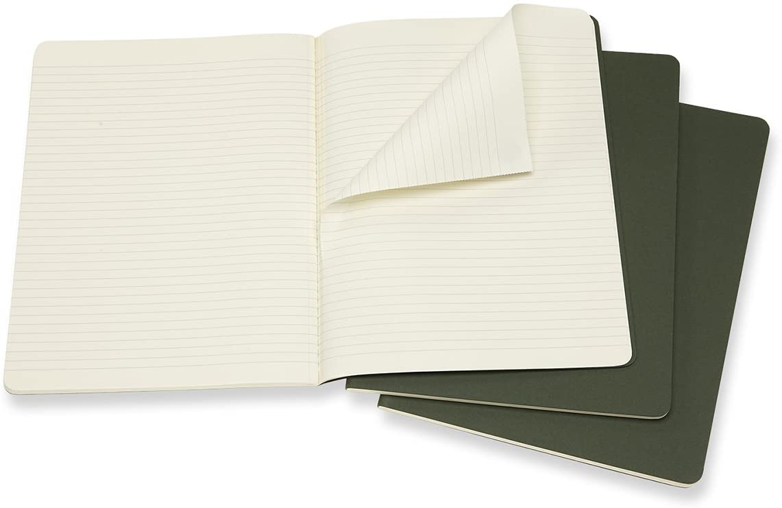 Moleskine Myrtle Green Extra Large Ruled Cahier Journal (set Of 3)