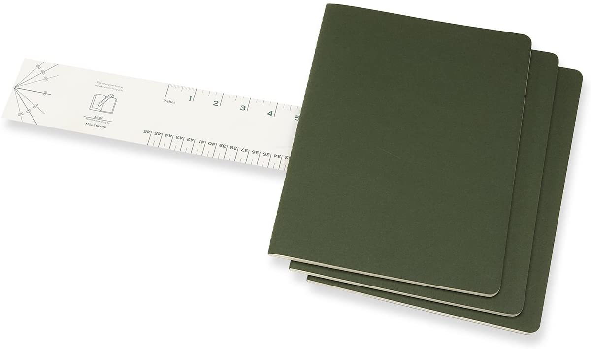 Moleskine Myrtle Green Extra Large Ruled Cahier Journal (set Of 3)