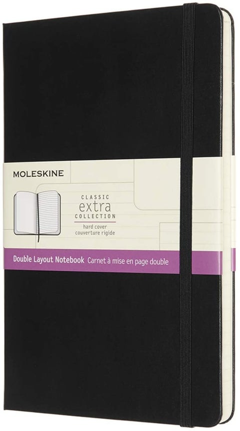 Moleskine Notatbok Double Layout 13x21cm Sort