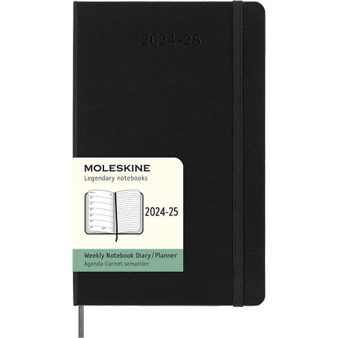 Moleskine 2025 18-Month Weekly Large Hardcover Notebook: Bla