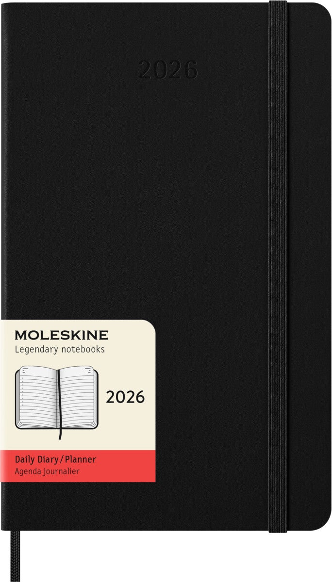 Moleskine 2026 Hard L Dag Sort