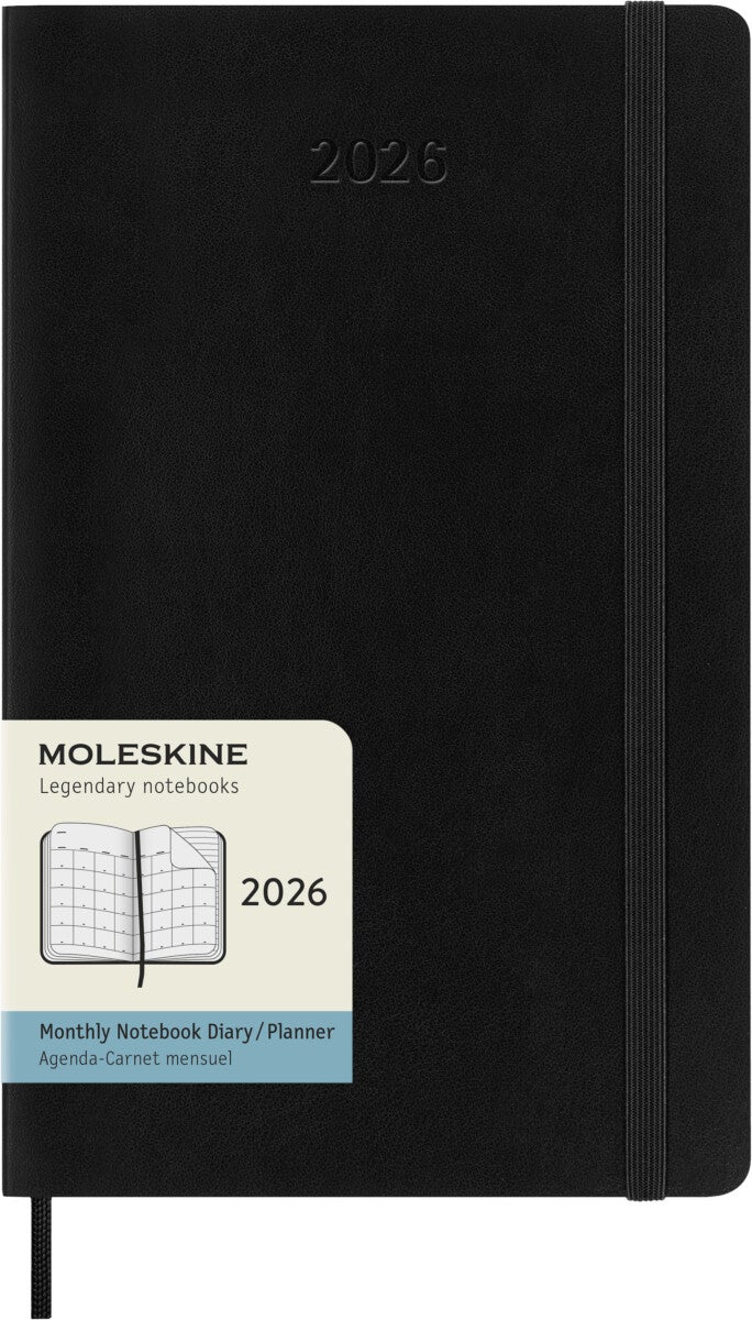 Moleskine 2026 Soft L Måned Notat Sort