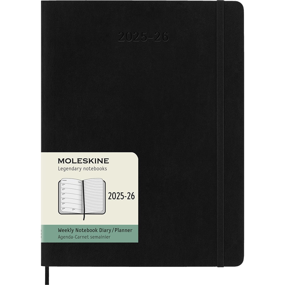 Kalender Moleskine 25/26 18M Soft XL Uke Sort