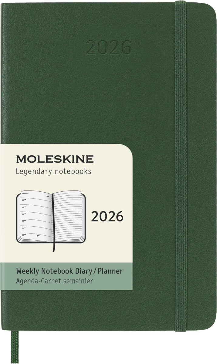 Kalender Moleskine 2026 Soft P Uke Notat Myrtel Grønn