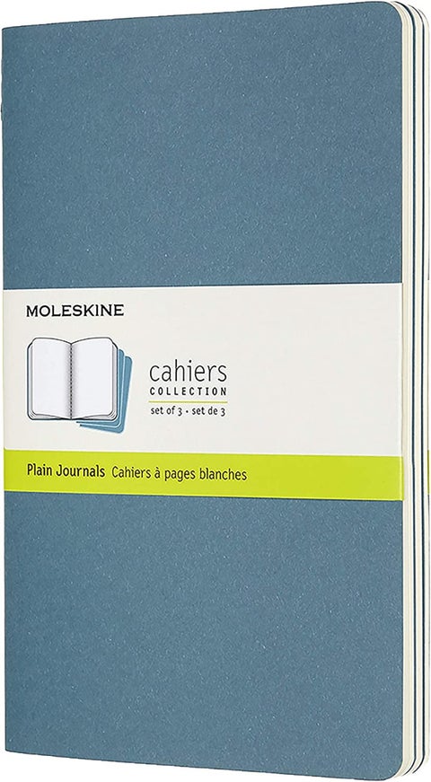 Notatbok Moleskine Cahier 3pk L Blank Brisk Blue