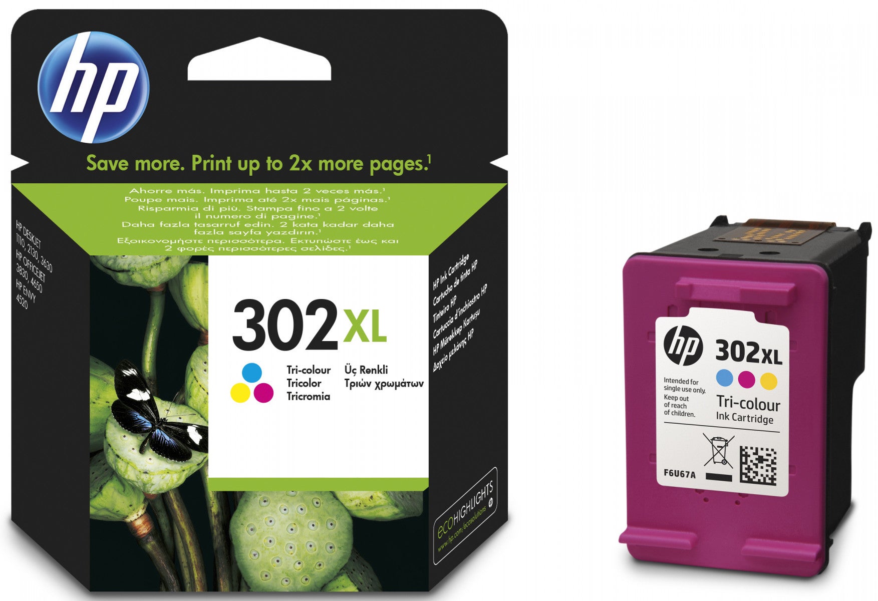 Blekk HP 302XL F6U67AE farge