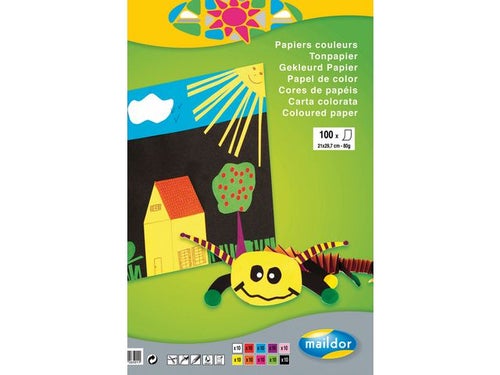 Fargeblokk Maildor A4 80g 100 Blad 10 Farger