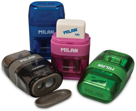 Blyantspisser m/viskelær Compact Touch Trans ass