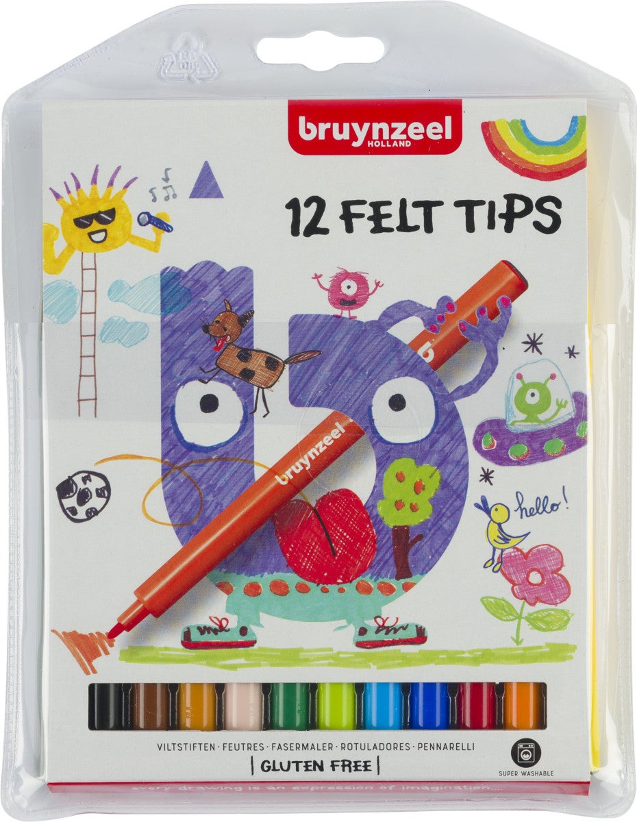 Bruynzeel KIDS Felt Tips-tusjer 12stk
