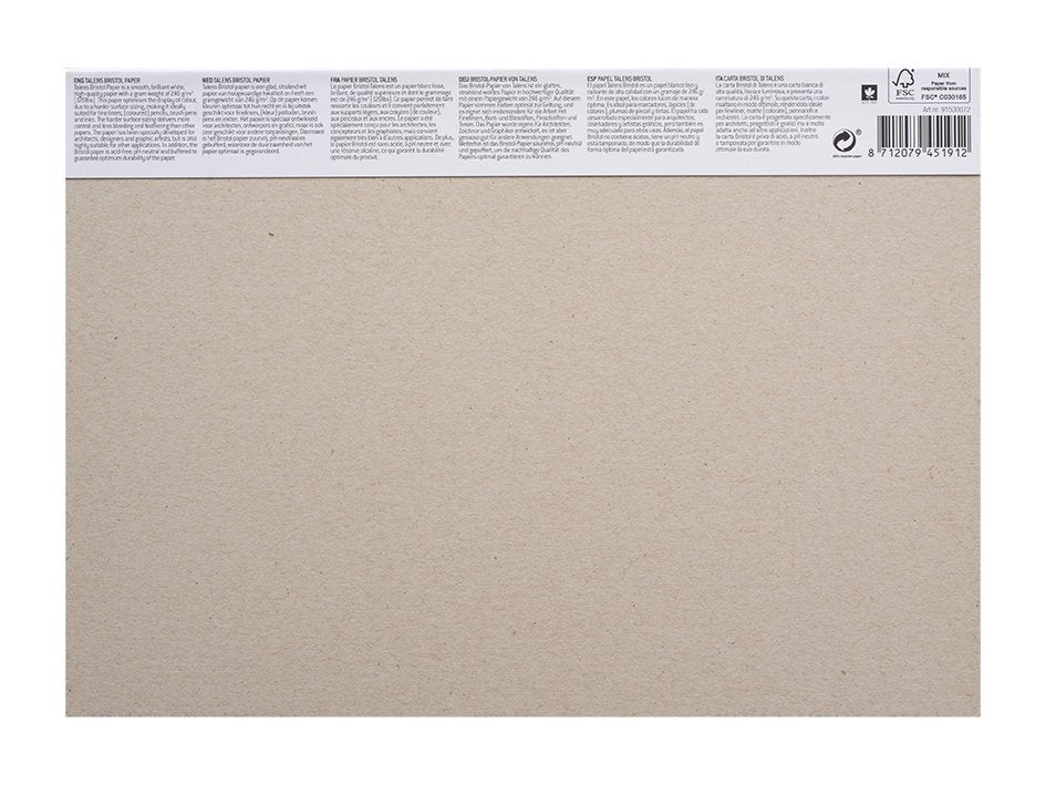 Talens Bristol Pad 250g A4 30 ark blokk til marker