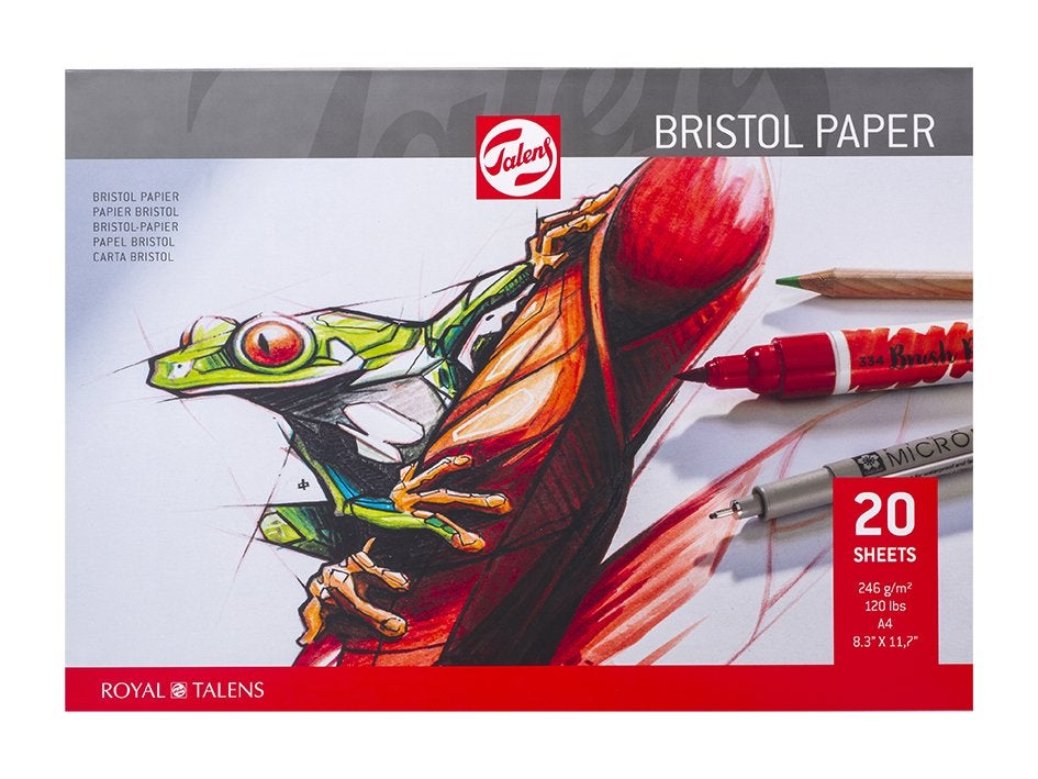 Talens Bristol Pad 250g A4 30 ark blokk til marker