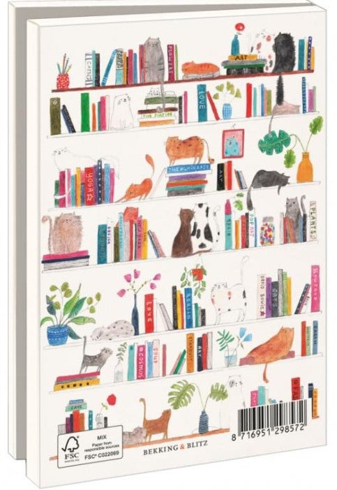 Kortmappe 10x15 Bøker og katter 10pk