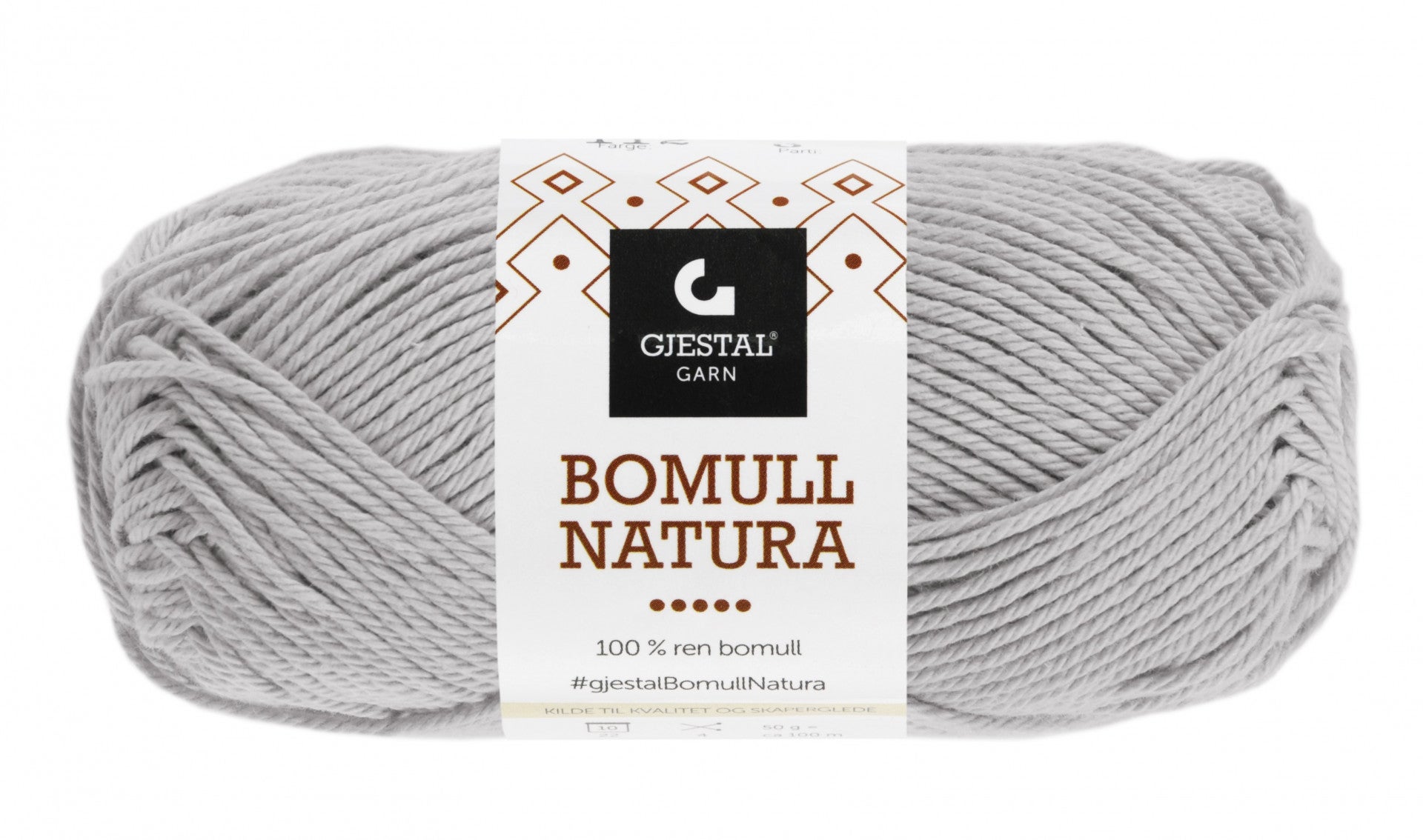 Garn Gjestal Bomull Natura 50g Lys grå