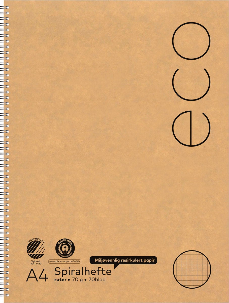 Spiralhefte Norli A4 70g 70bl ruter