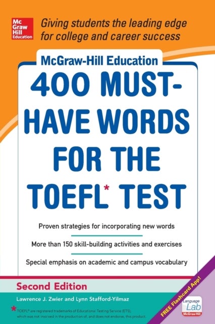 Bilde av Mcgraw-hill Education 400 Must-have Words For The Toefl Av Lynn Stafford-yilmaz, Lawrence Zwier