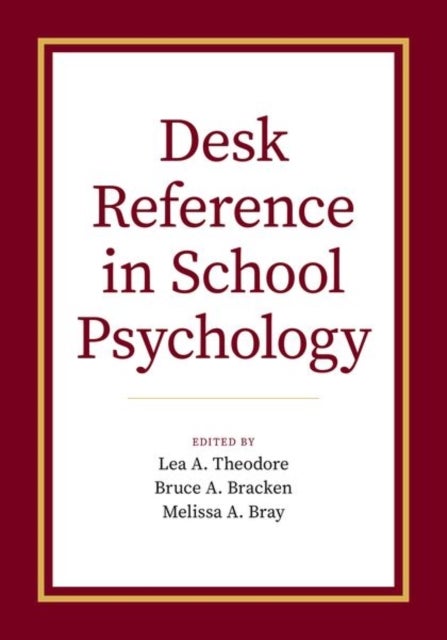 Bilde av Desk Reference In School Psychology