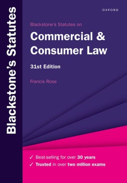 Bilde av Blackstone&#039;s Statutes On Commercial &amp; Consumer Law Av Francis (senior Research Fellow Commercial Law Centre Harris Manchester College Univers