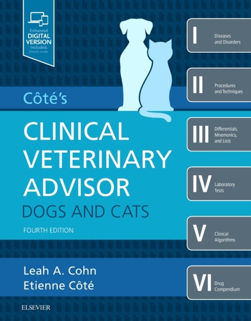 Bilde av Cote&#039;s Clinical Veterinary Advisor: Dogs And Cats Av Leah Dvm Phd Dacvim (saim) (professor Of Veterinary Medicine Department Of Veterinary Medici