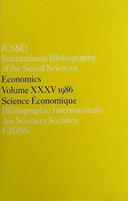 Bilde av Ibss: Economics: 1986 Volume 35 Av International Committee For Social Science Information And Documentation