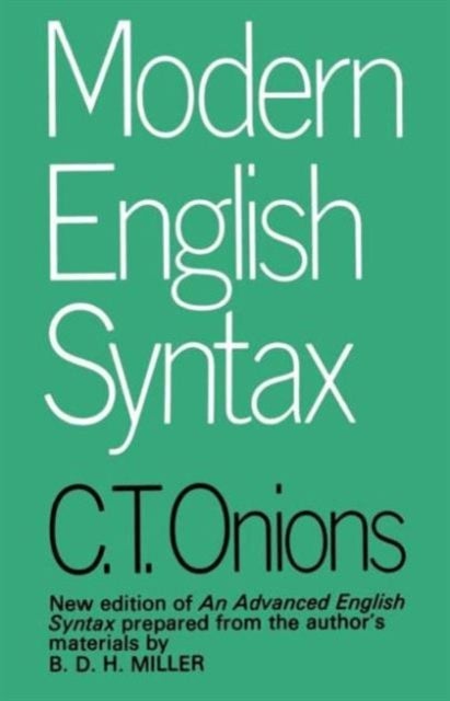 Bilde av Modern English Syntax Av C.t. Onions
