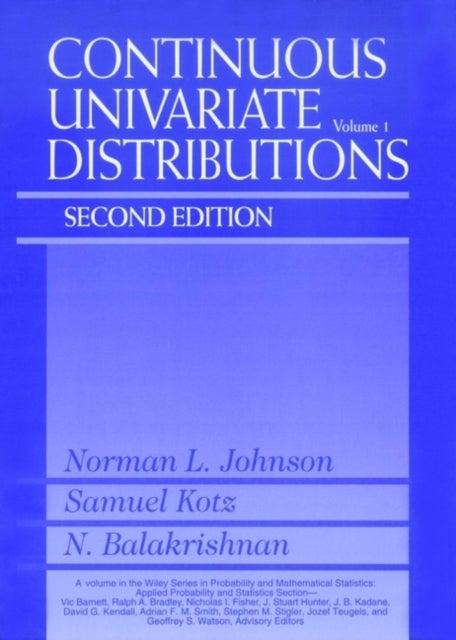 Bilde av Continuous Univariate Distributions, Volume 1 Av Norman L. (university Of North Carolina Chapel Hill) Johnson, Samuel (university Of Maryland College